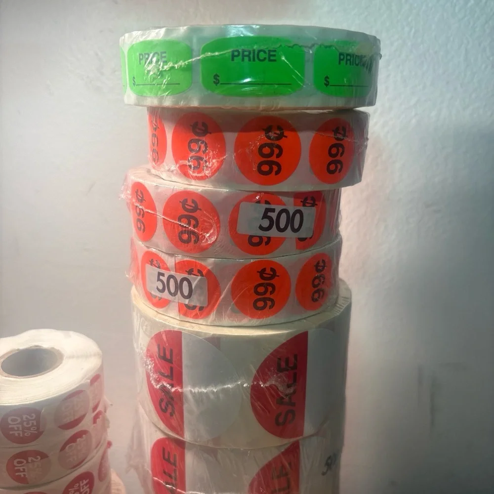 Lot Of Various % Off Sale Stickers 24 Rolls